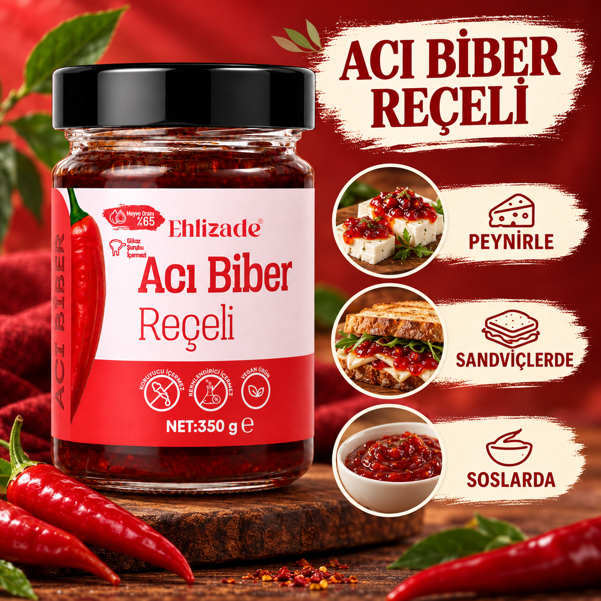 Acı Biber Reçeli 350 Gr