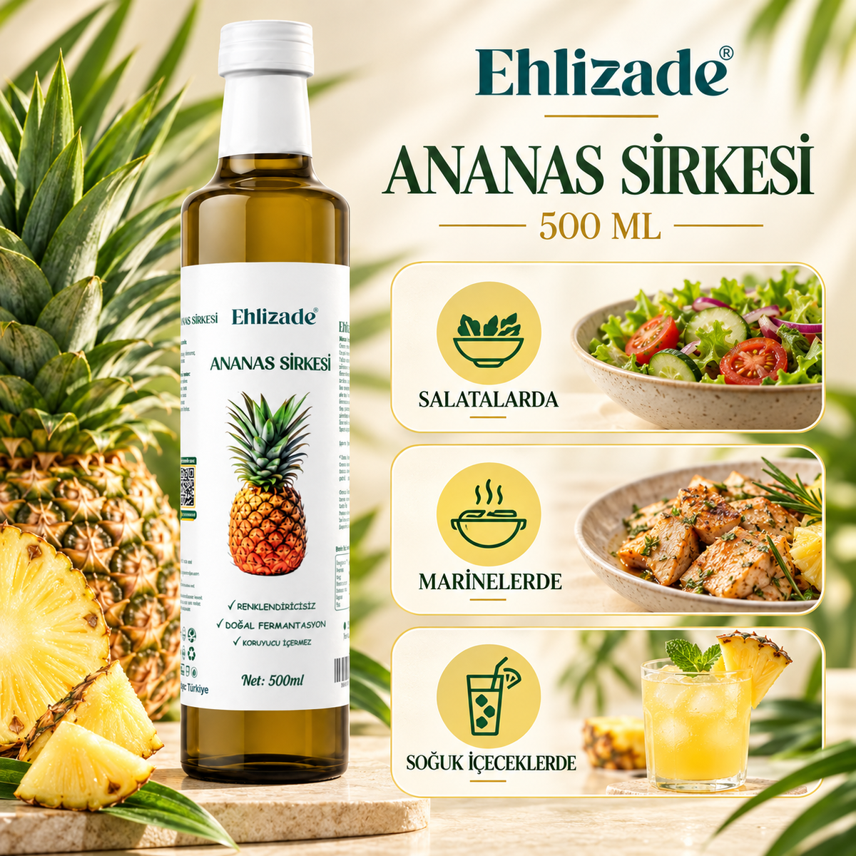 Ananas Sirkesi 500 Ml