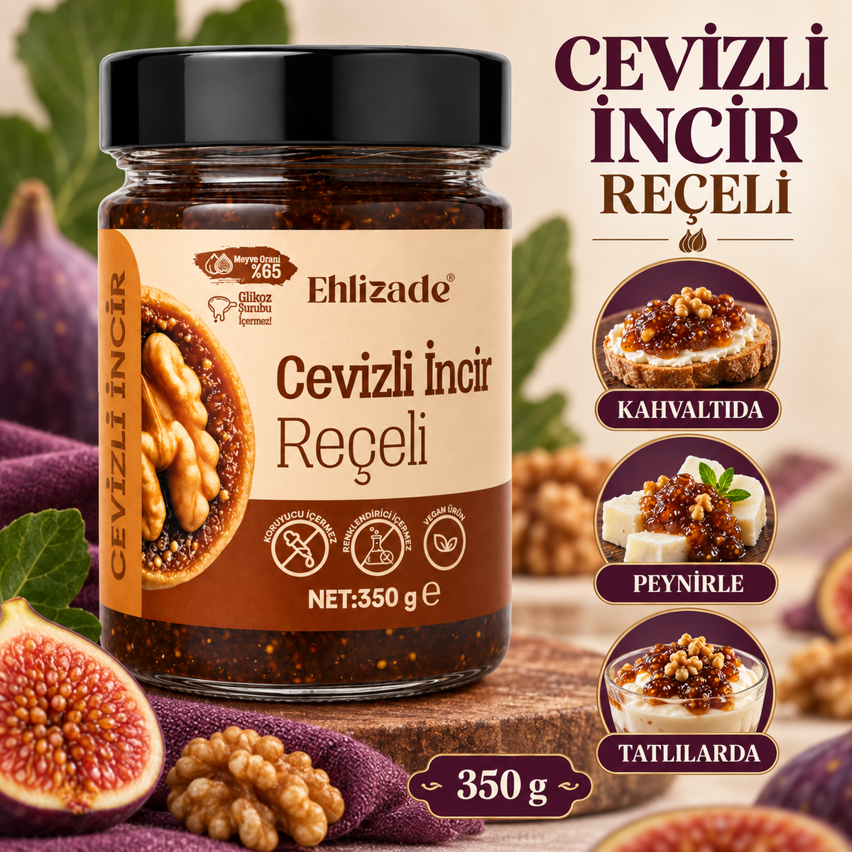 Cevizli İncir Reçeli 350 G