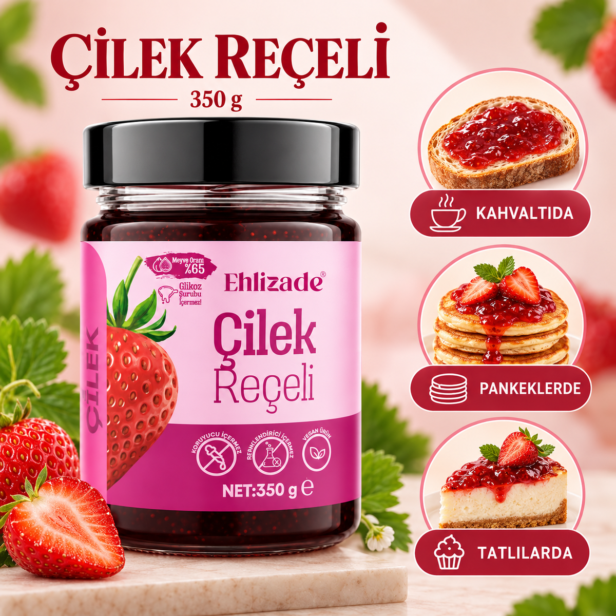Çilek Reçeli 350 Gr