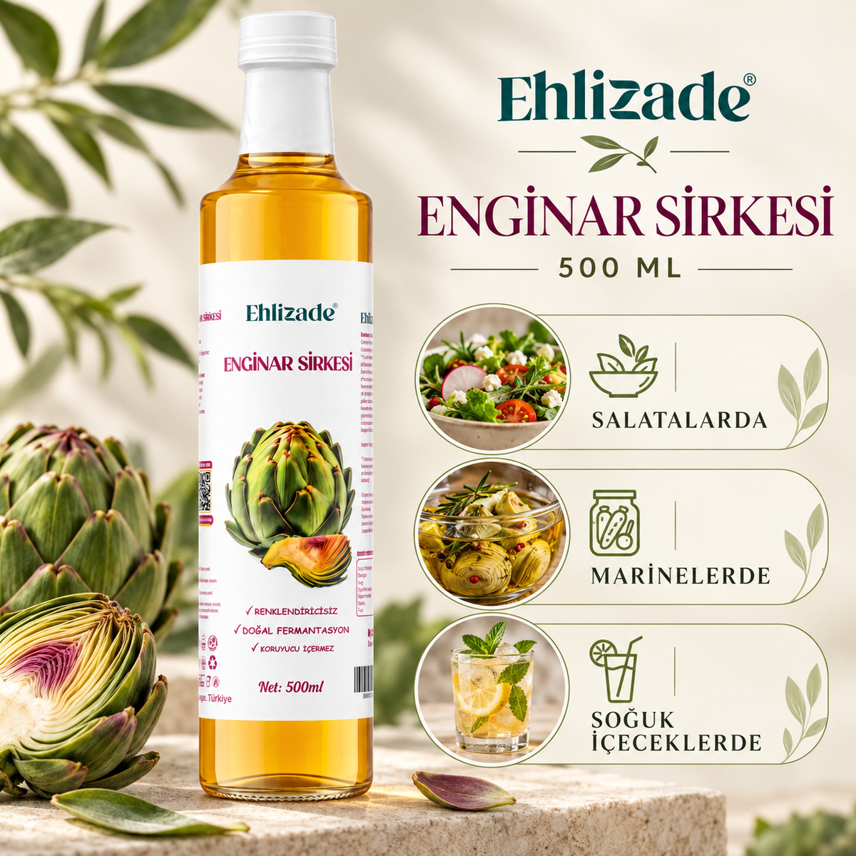 Enginar Sirkesi 500 Ml