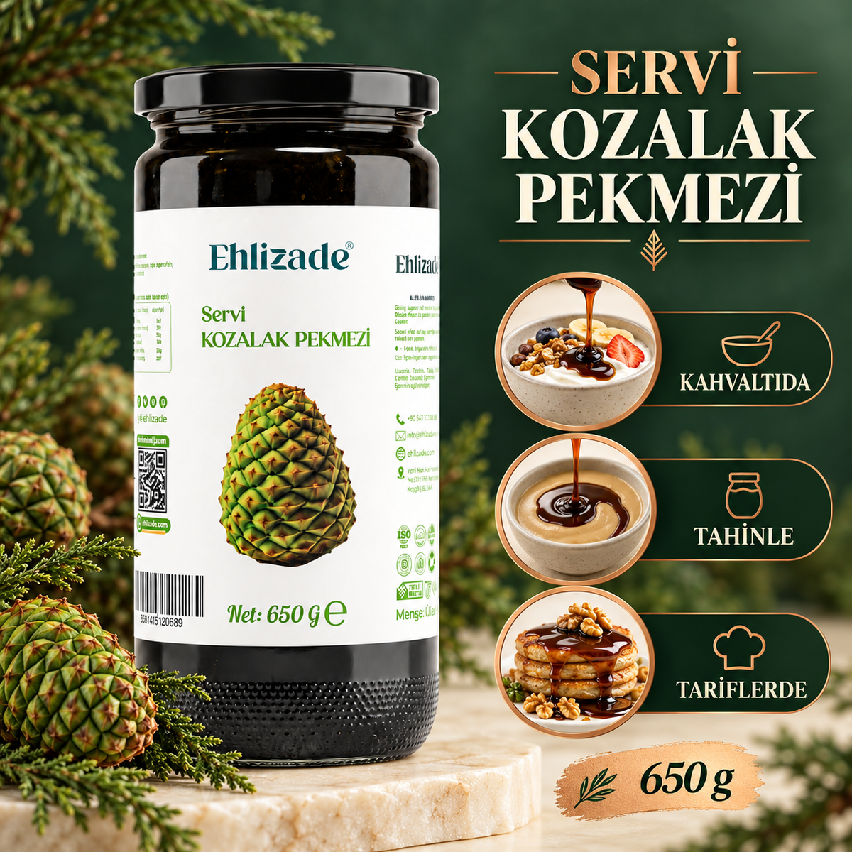 Servi Kozalak Pekmezi 650 Gr
