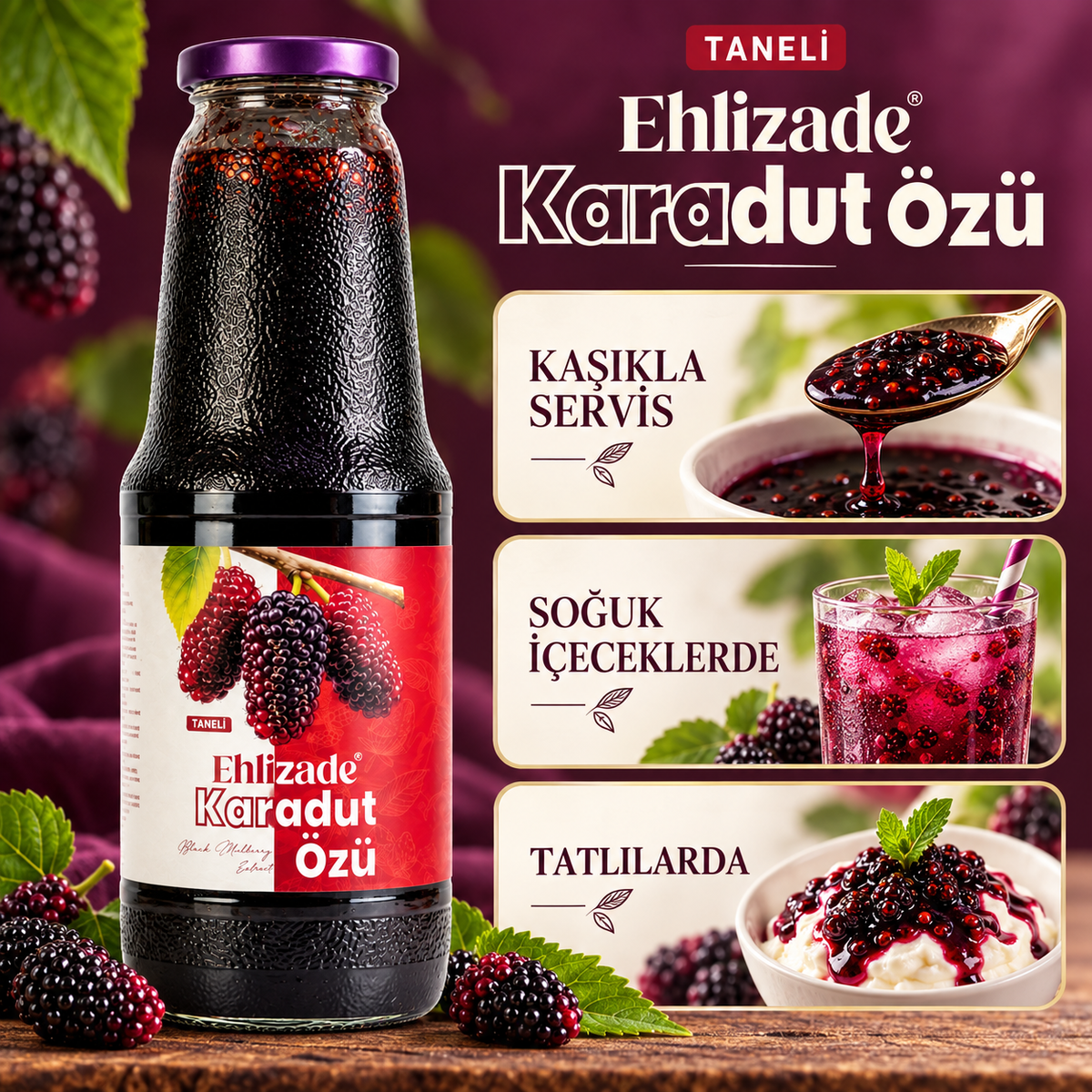 Taneli Karadut Özü 1350 Gr