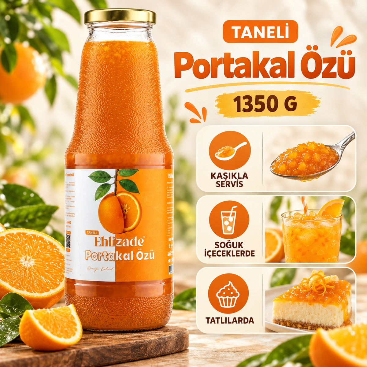 Taneli Portakal Özü 1350 G
