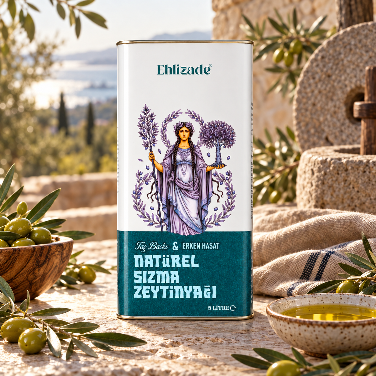 Taş Baskı & Erken Hasat Natürel Sızma Zeytinyağı 5 LT
