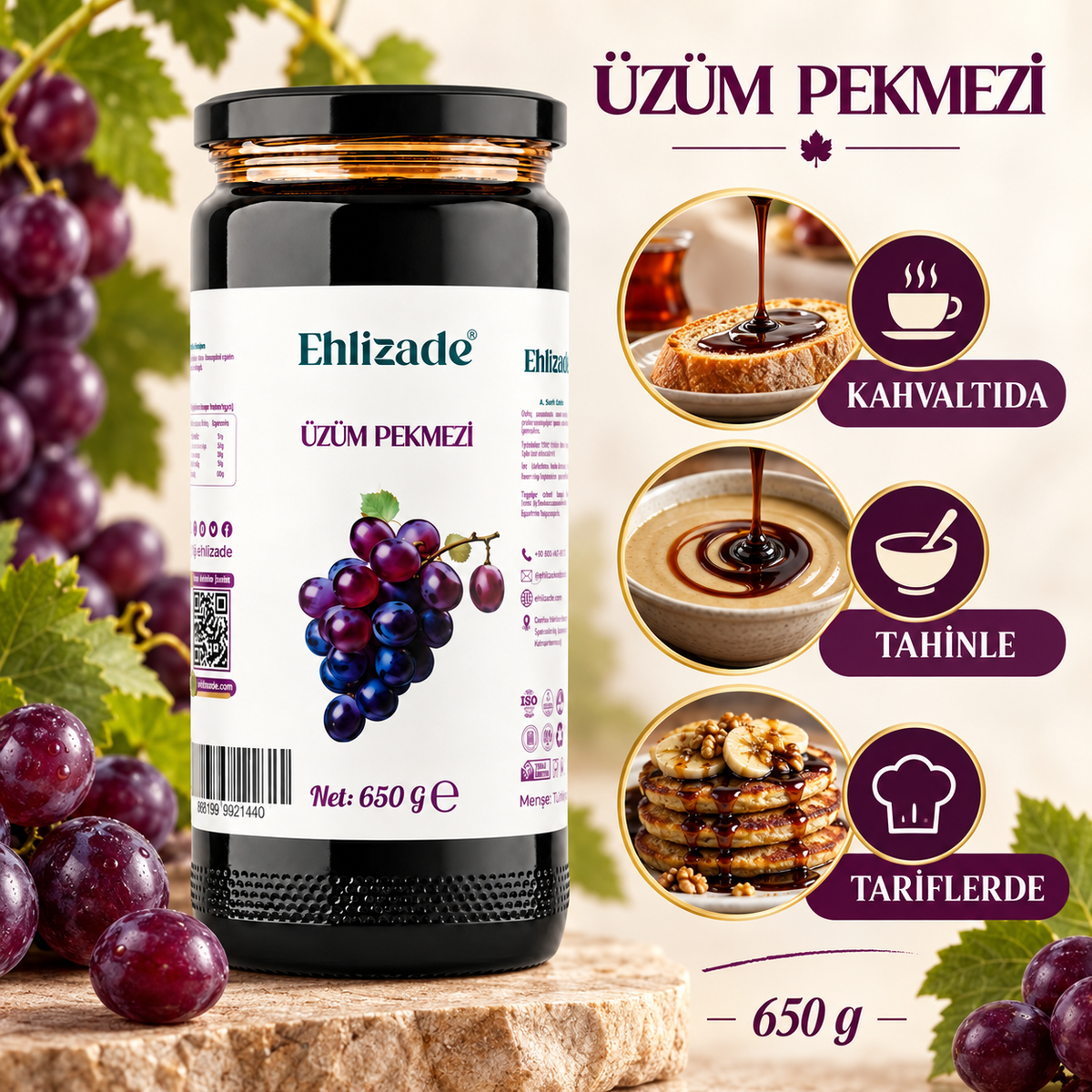 Üzüm Pekmezi 650 Gr