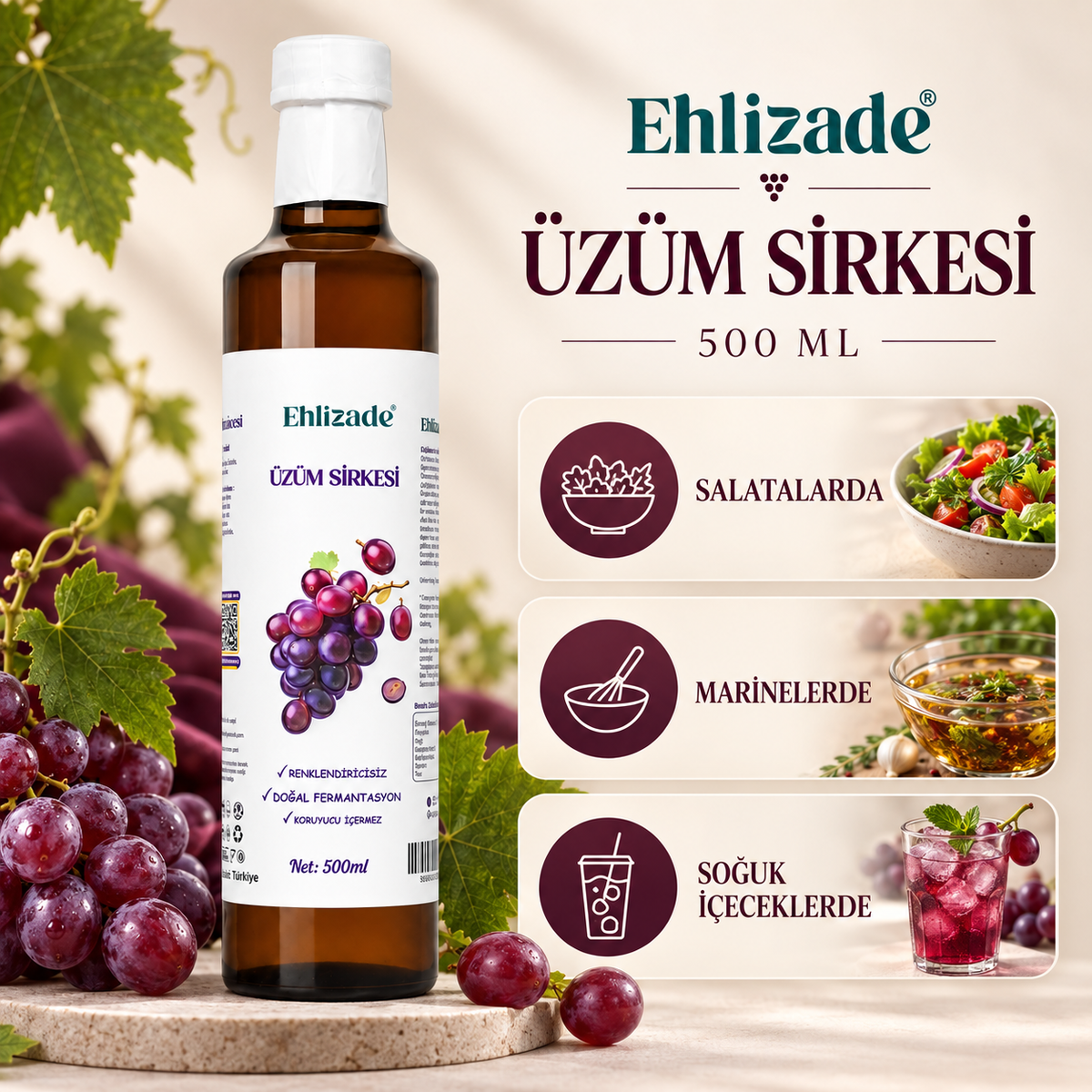 Üzüm Sirkesi 500 Ml