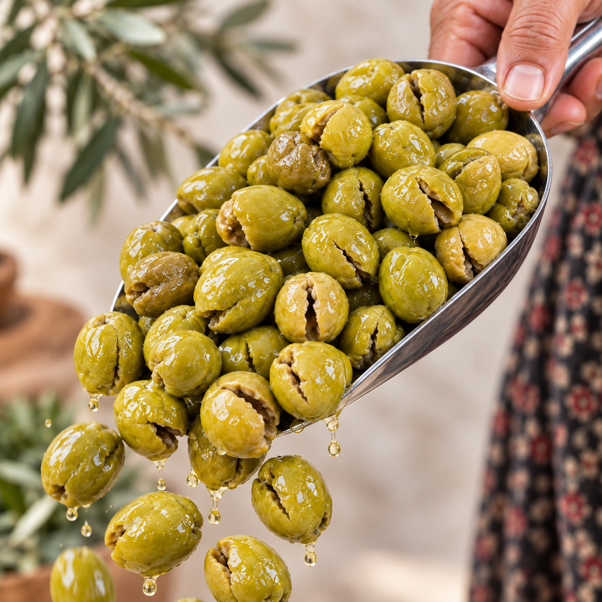 Yeşil Kırma Zeytin 1 Kg